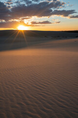 Sunset Over Dark Point Sand Dunes, Myall Lakes National Park, Hawks Nest, NSW, Australia	