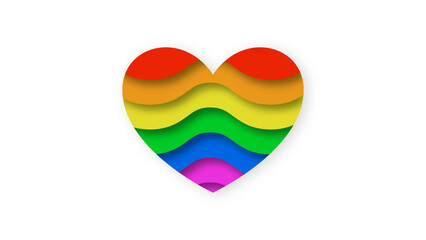 Heart or Pride Symbol Sign on White Background