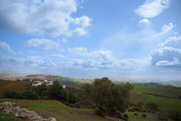 View of a very beautiful valley of Abdalajis, Andalusia, Spain