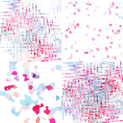 Backgrounds, textures. Scandinavian style. Pink and blue honeycombs on a white background. Delicate texture. For scrapbooking and printing.Spring Cute Digital Abstract Drawing.