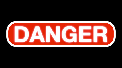 Danger Neon Sign on Black Background