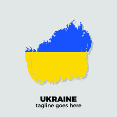  flag of brush Ukraine stroke background vector illustration