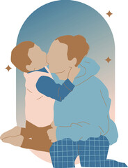 Mother kissed By Her Son