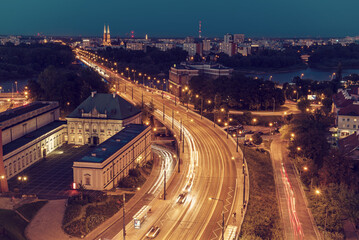 City of Warsaw by night