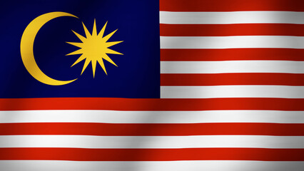 Flag of Malaysia Close Up 