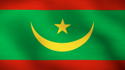 Flag of Mauritania Close Up 