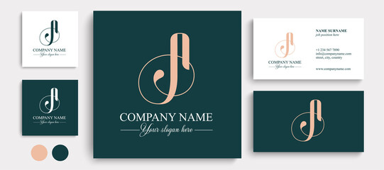 A letter monogram. Elegant luxury A logo. Calligraphic style. Vector design. Luxurious linear creative monogram.
