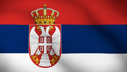 Flag of Serbia Close Up