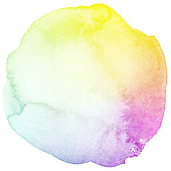 watercolor circle rainbow gradient on white background isolated element. Hand drawn