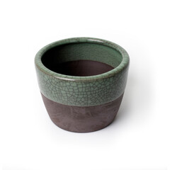 Beautiful small flower pot made of ceramic.