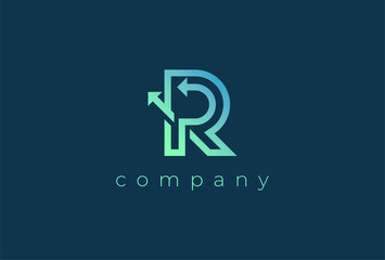 Intial R logo, letter R with Arrow combination, usable for finance, logistic and company logos, vector illustration