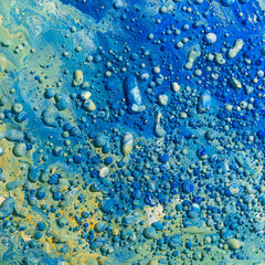 Blue Acrylic Pour Color Liquid marble abstract surfaces Design.