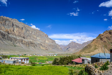 Fototapeta na wymiar Landscape of the Spiti valley, in Himachal Pradesh, India.
