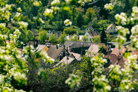Joli village en Alsace au printemps , Kaysersberg en Alsace