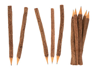 Wooden pencil isolated on white background with clipping path.