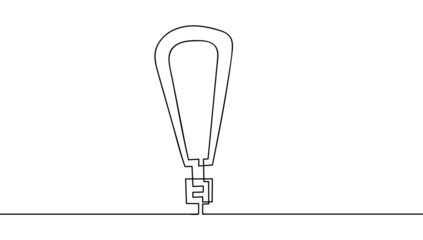 Continuous line drawing of exclamation mark