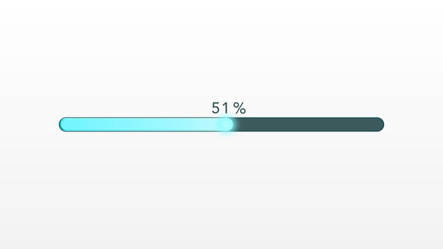 Elegant and Futuristic Loading Bar With 51 Percent Percentage Indicator on White Background