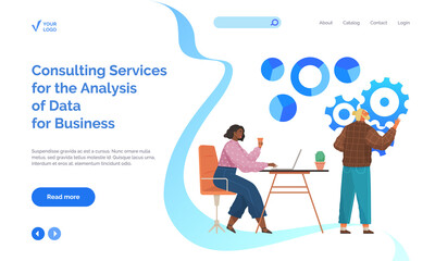Consulting services for analysis of data for business website. People working in technical support, maintenance and customer assistance. Employees provide customer support services, work with clients