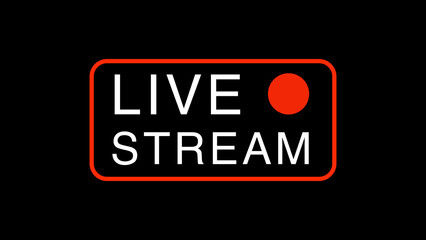 Live Stream Sign or Symbol on Black Background