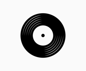 Vinyl Disk Record Music Logo Vector Icon. Vinyl Logo Art, Icons, and Graphics  Vector. 