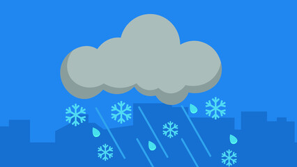 Сloud with snow and rain