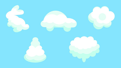 clouds in the form of objects and animals