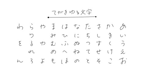 手描きのひらがな　ボールペン字