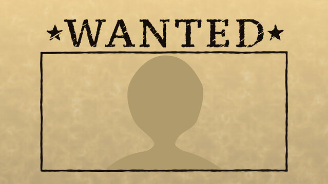 Wild West Wanted with Human Figure and Paper Texture