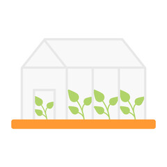 Greenhouse Concept, hothouse vector color icon design, Farming and Agriculture symbol, village life Sign, Rural and Livestock stock illustration
