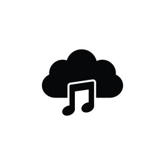 cloud music icon. vector sign.