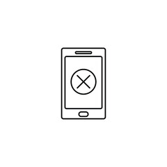  X mark icons.  no icon on smartphone   