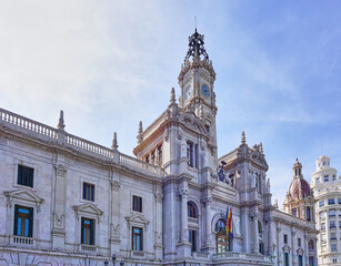 Fototapeta premium Close up of Valencia's City Hall in Spain