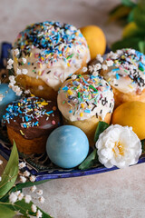 Easter cake, painted eggs, Orthodox Easter