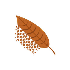 粉砕される茶色の葉