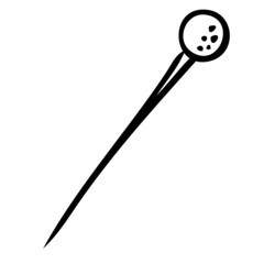 Pin. Sewing and fashion designer tools. Vector illustration