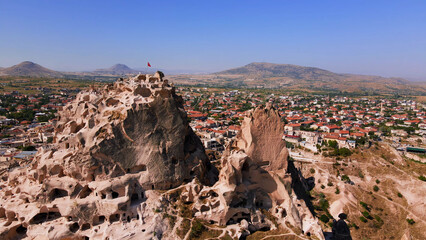Aerial top view of Cappadocia in Turkey