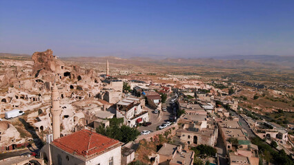 Aerial top view of Cappadocia in Turkey