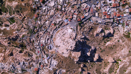 Aerial top view of Cappadocia in Turkey