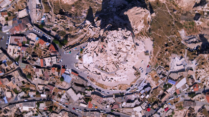 Aerial top view of Cappadocia in Turkey
