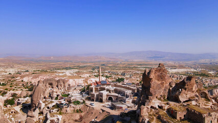 Fototapeta na wymiar Aerial top view of Cappadocia in Turkey