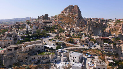 Aerial top view of Cappadocia in Turkey