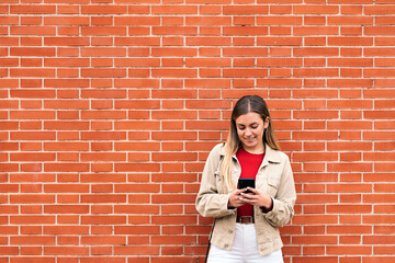 Young Beautiful Girl Using Phone