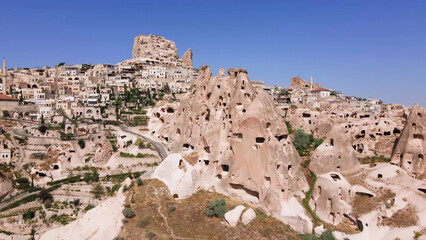 Aerial top view of Cappadocia in Turkey