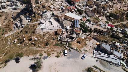 Aerial top view of Cappadocia in Turkey