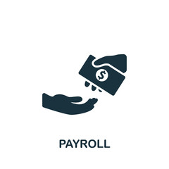 Payroll icon. Monochrome simple Accounting icon for templates, web design and infographics