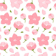 Spring vector seamless pattern with sakura