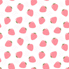 Vector seamless pattern with strawberries