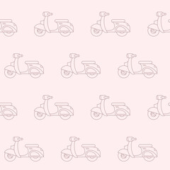 Wrapping paper - Seamless pattern of motor scooter symbols for vector graphic design