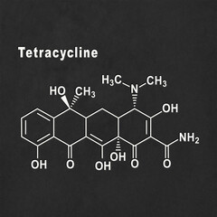Tetracycline antibiotic, Structural chemical formula