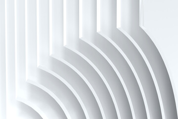 Abstract futuristic white background, minimalist 3d render